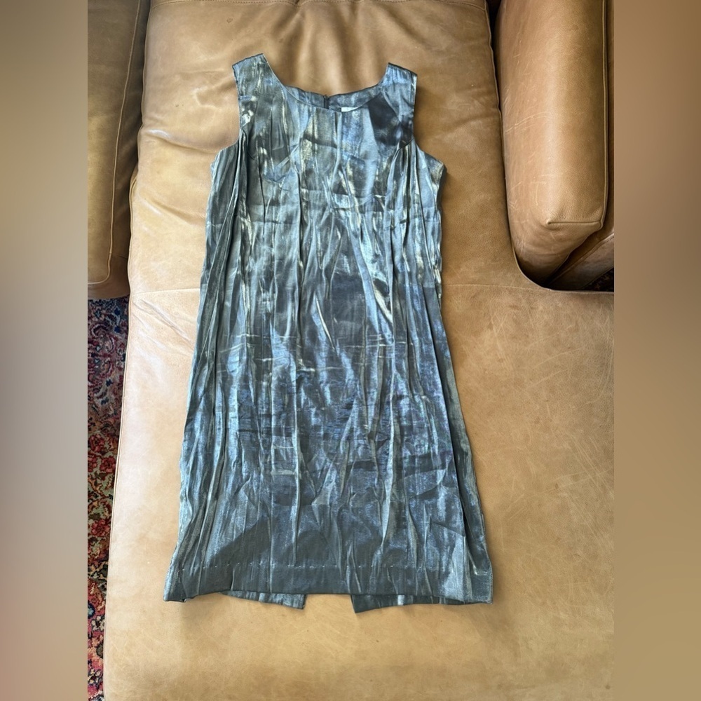 Vintage Another Thyme Silver Dress Fits Like XL See Pictures Has Been Altered